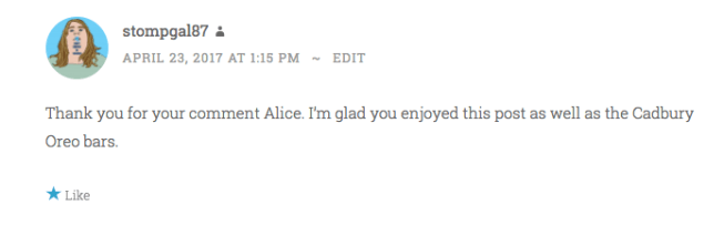 Reply to Alice's comment